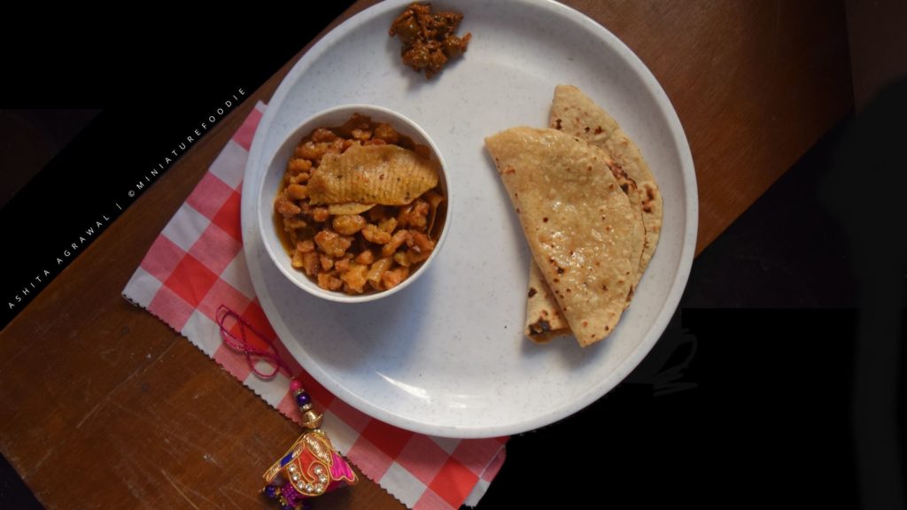 Mangodi Papad ki Sabzi Flatlay